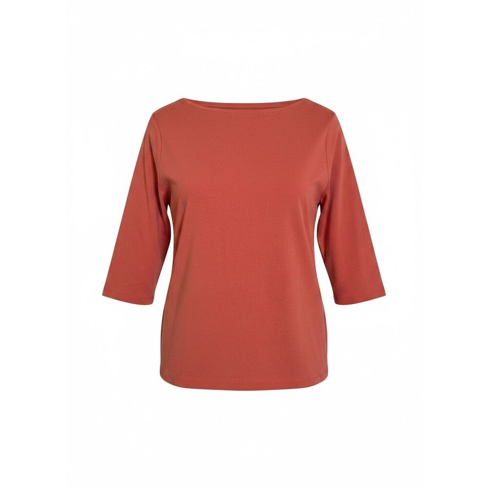 Naturals by Coldwater Creek NWOT Organic Cotton 3/4 Sleeve T-Shirt Coral Size XL